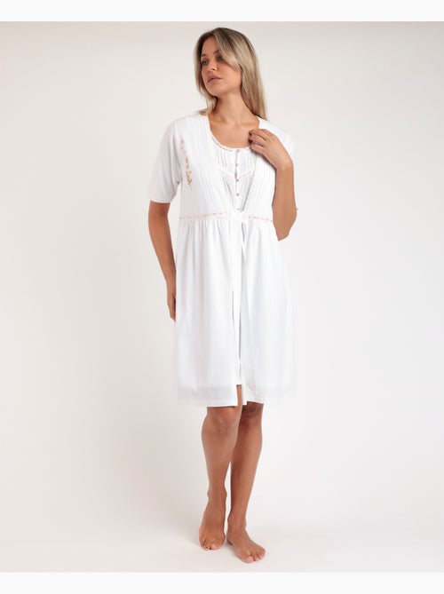 Vestaglia da donna ADMAS CLASSIC a maniche corte con ricamo colorato - Kiabi Vestaglia da donna ADMAS CLASSIC a maniche corte con ricamo colorato - Kiabi