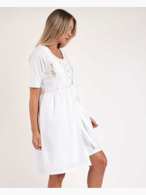 Vestaglia da donna ADMAS CLASSIC a maniche corte con ricamo colorato - Kiabi Vestaglia da donna ADMAS CLASSIC a maniche corte con ricamo colorato - Kiabi
