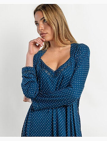 Vestaglia da donna ADMAS CLASSIC in pizzo a pois e maniche lunghe
