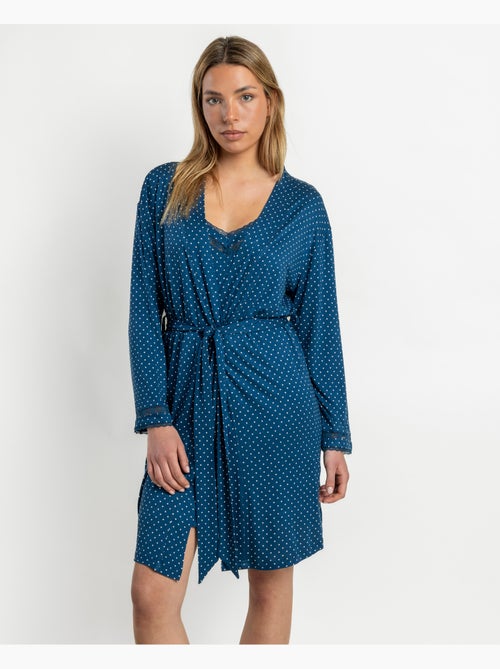 Vestaglia da donna ADMAS CLASSIC in pizzo a pois e maniche lunghe - Kiabi Vestaglia da donna ADMAS CLASSIC in pizzo a pois e maniche lunghe - Kiabi