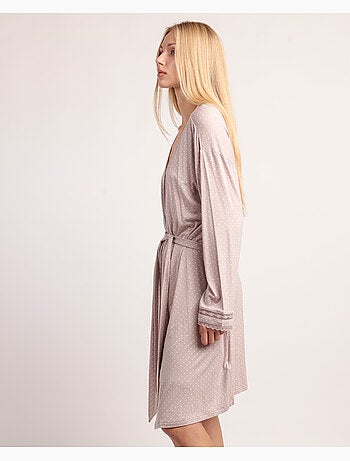 Vestaglia da donna ADMAS CLASSIC in pizzo a pois e maniche lunghe