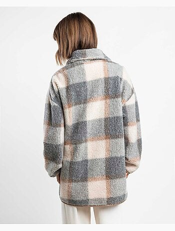 Vestaglia da donna ADMAS in caldo sherpa scozzese a maniche lunghe Dolce Home