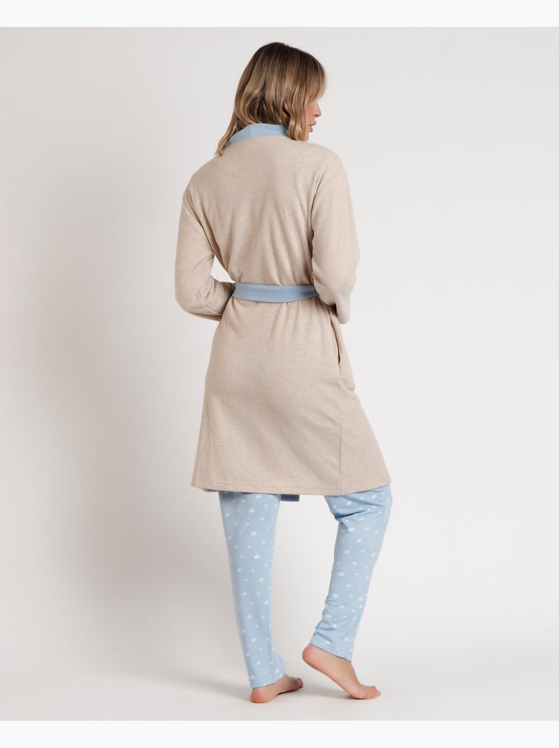 Vestaglia da notte a maniche lunghe da donna ADMAS Beige - Kiabi