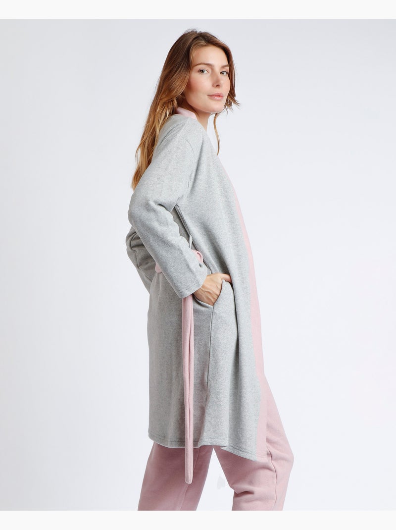 Vestaglia da notte a maniche lunghe da donna ADMAS Grigio melangiato - Kiabi