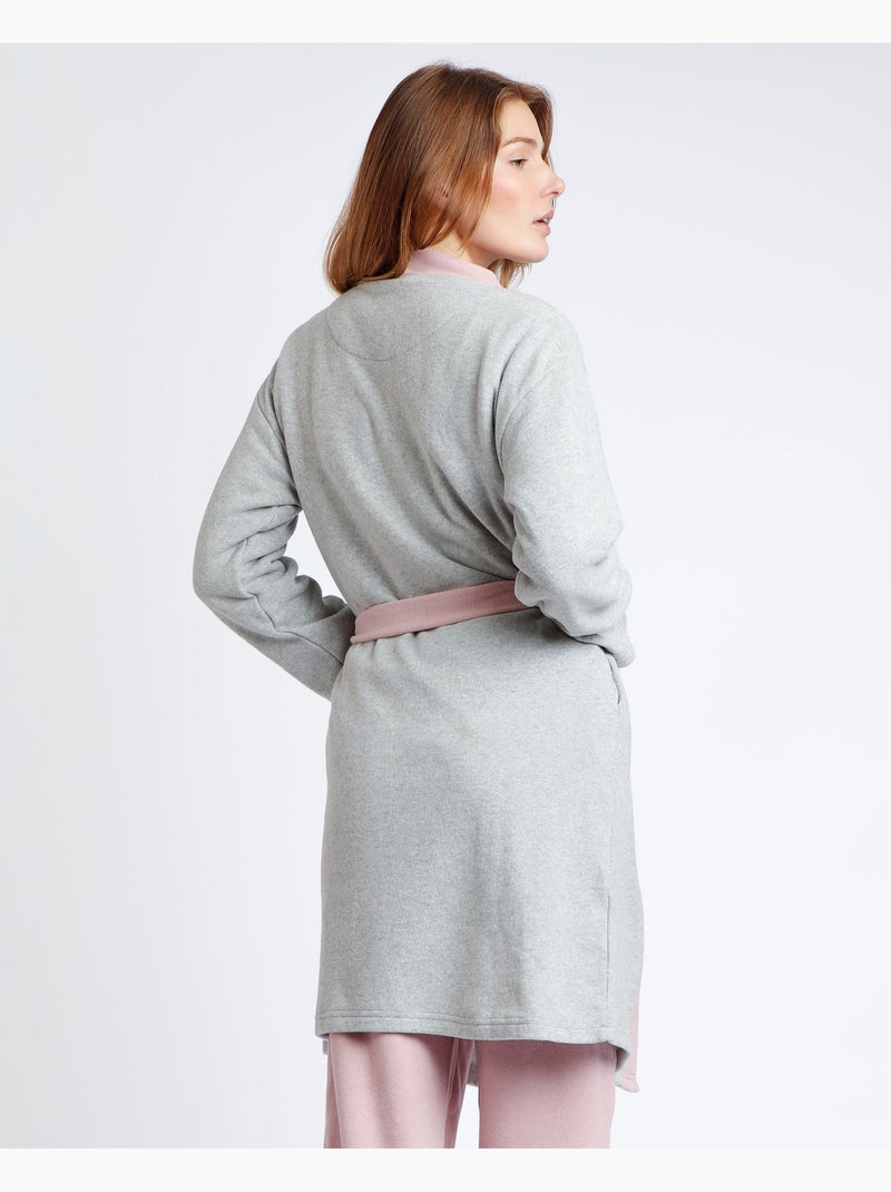 Vestaglia da notte a maniche lunghe da donna ADMAS Grigio melangiato - Kiabi