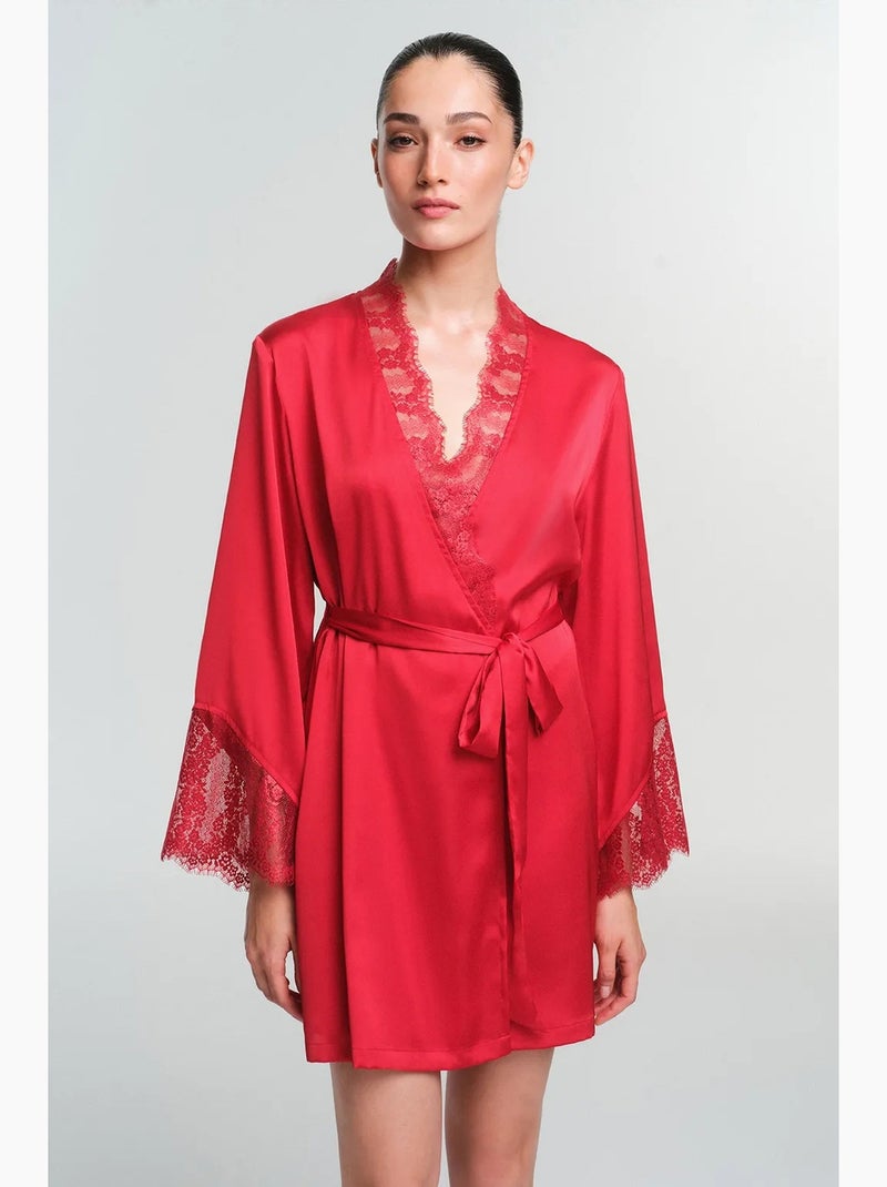 Vestaglia henna in pizzo penti Rosso - Kiabi