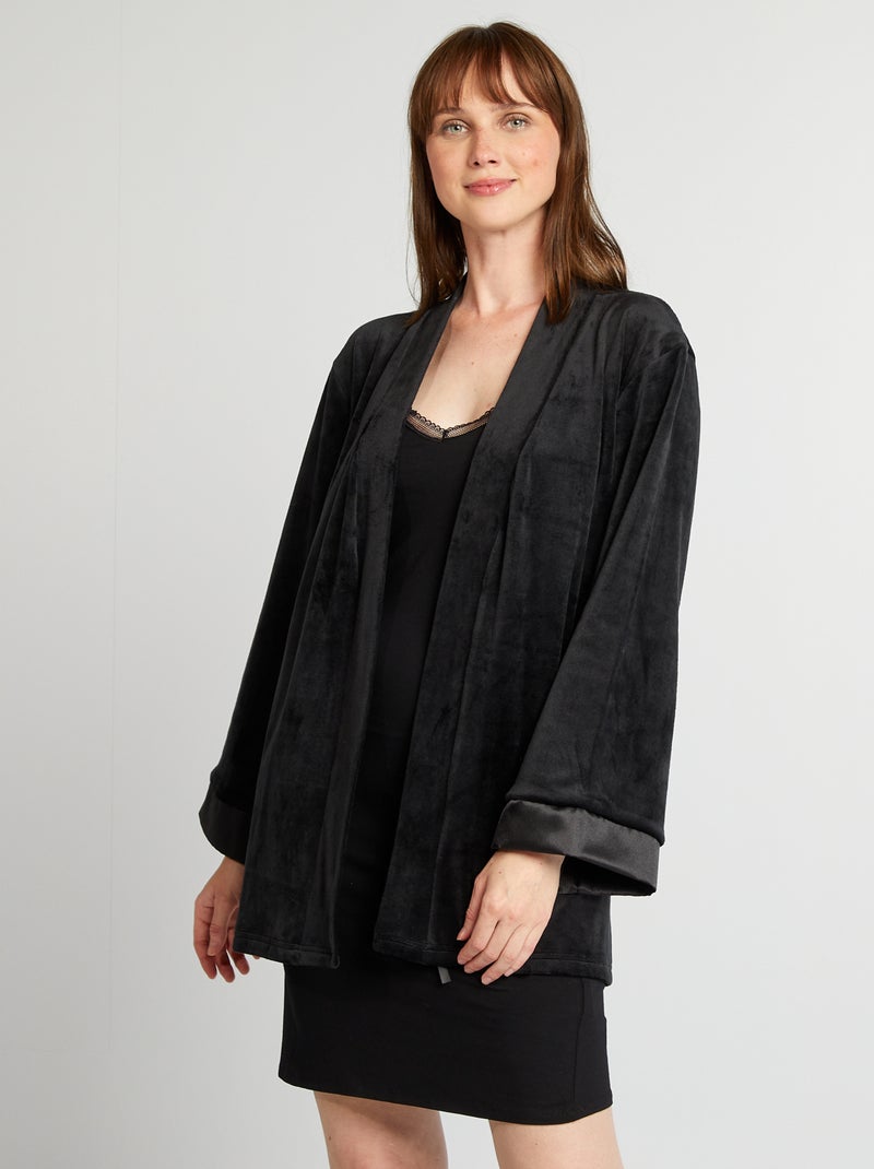 Vestaglie Abiti Da Casa In Pile Vestaglia Homewear In Pile Nero Kiabi