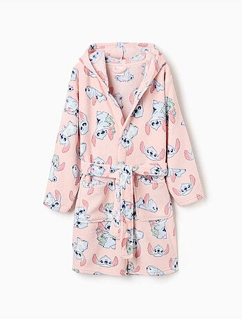 Vestaglia in coral fleece con motivo stitch