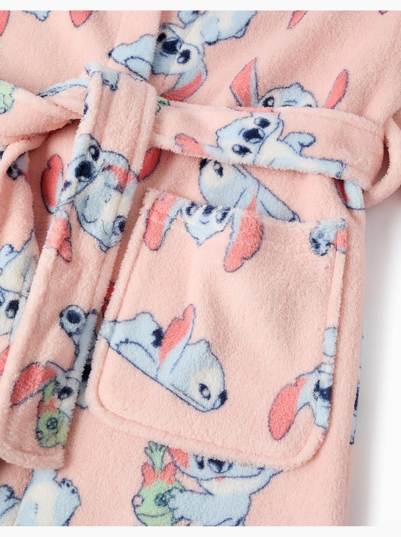 Vestaglia in coral fleece con motivo stitch Rosa scuro - Kiabi
