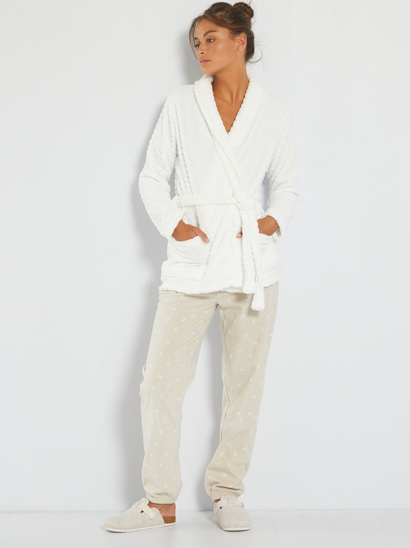 Vestaglia in maglia peluche Bianco Kiabi