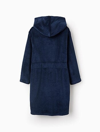 Vestaglia in pile con cappuccio e cintura