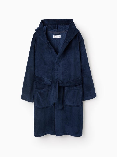 Vestaglia in pile con cappuccio e cintura - Kiabi