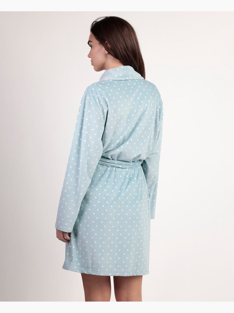 Vestaglia in pizzo a pois a maniche lunghe da donna ADMAS CLASSIC Verde acqua - Kiabi