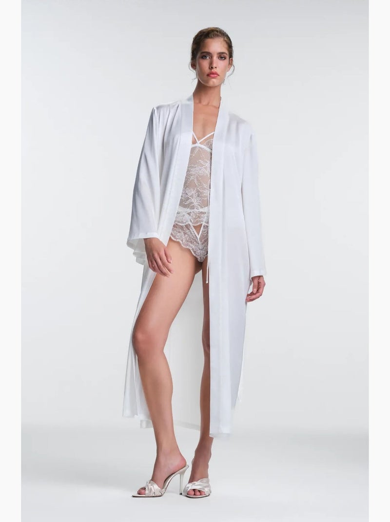Vestaglia scarlett in pizzo a maniche lunghe penti Bianco sporco - Kiabi