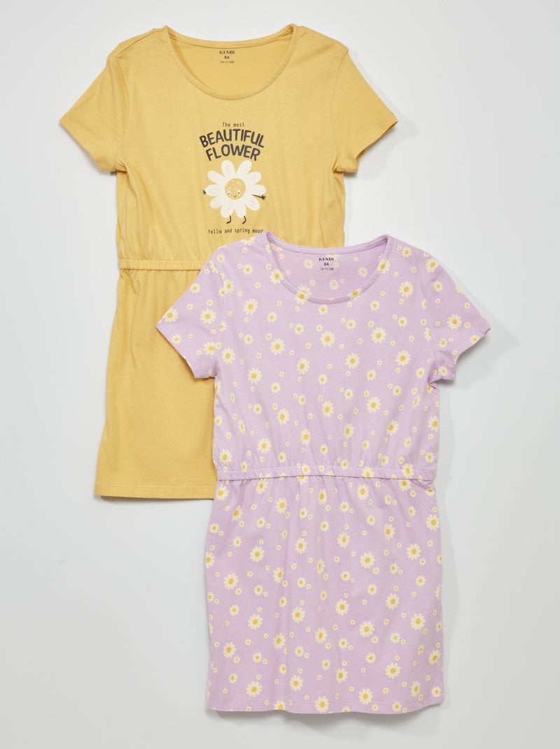Vestiti in jersey con stampa - Set di 2 GIALLO - Kiabi