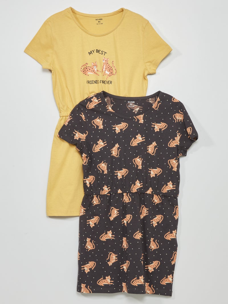 Vestiti in jersey con stampa - Set di 2 GIALLO - Kiabi
