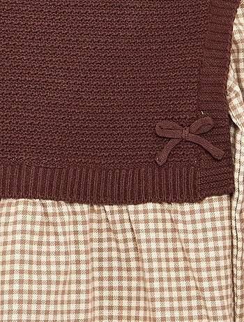 Vestito 2 in 1 con top in maglia e parte inferiore in flanella