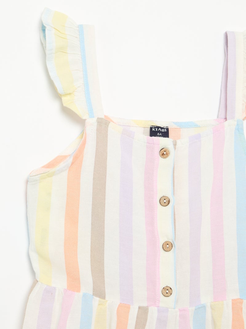 Vestito a bretelle con volant Bianco - Kiabi