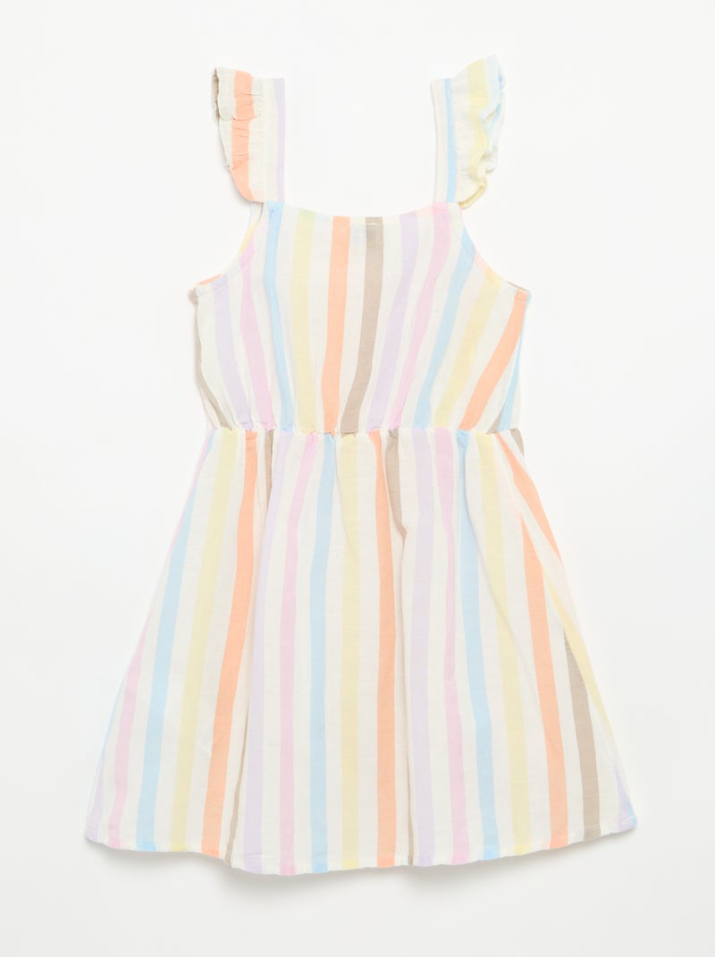 Vestito a bretelle con volant Bianco - Kiabi