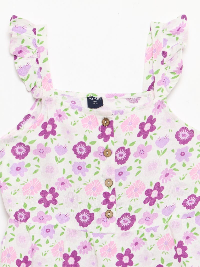 Vestito a bretelle con volant Bianco - Kiabi