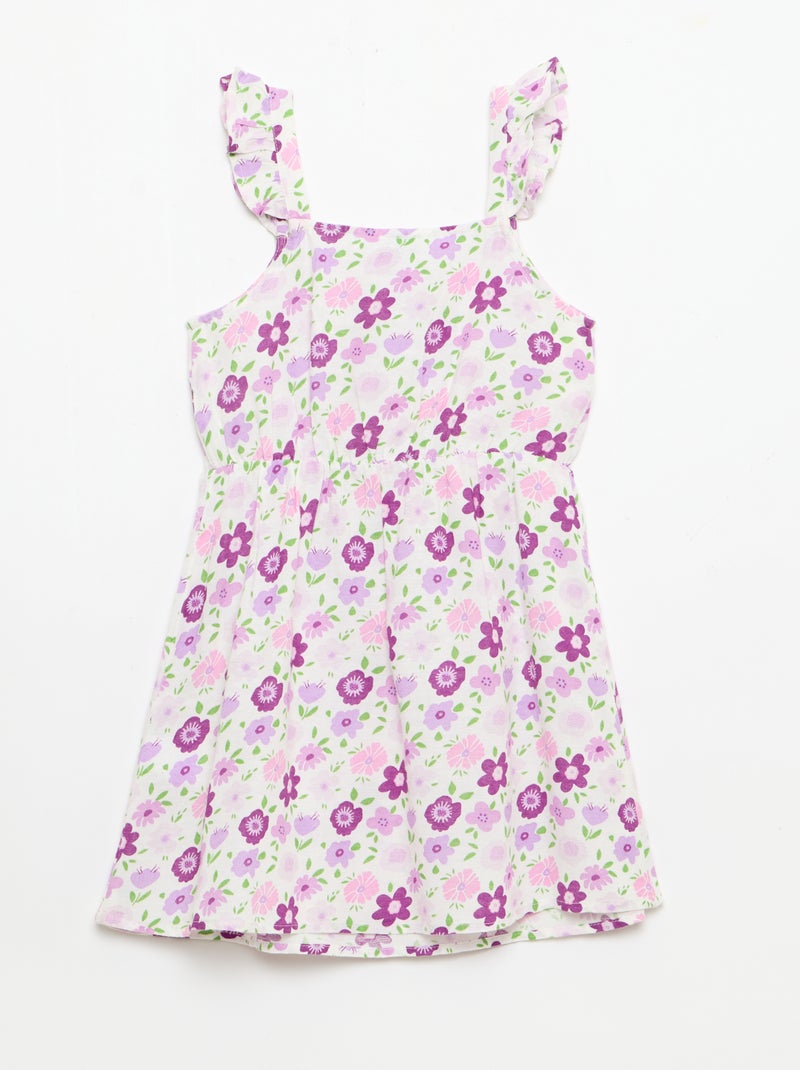 Vestito a bretelle con volant Bianco - Kiabi