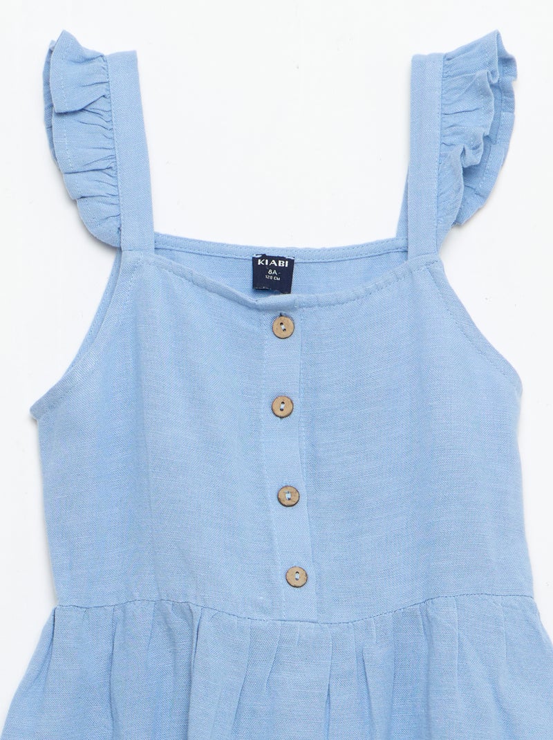 Vestito a bretelle con volant Blu - Kiabi