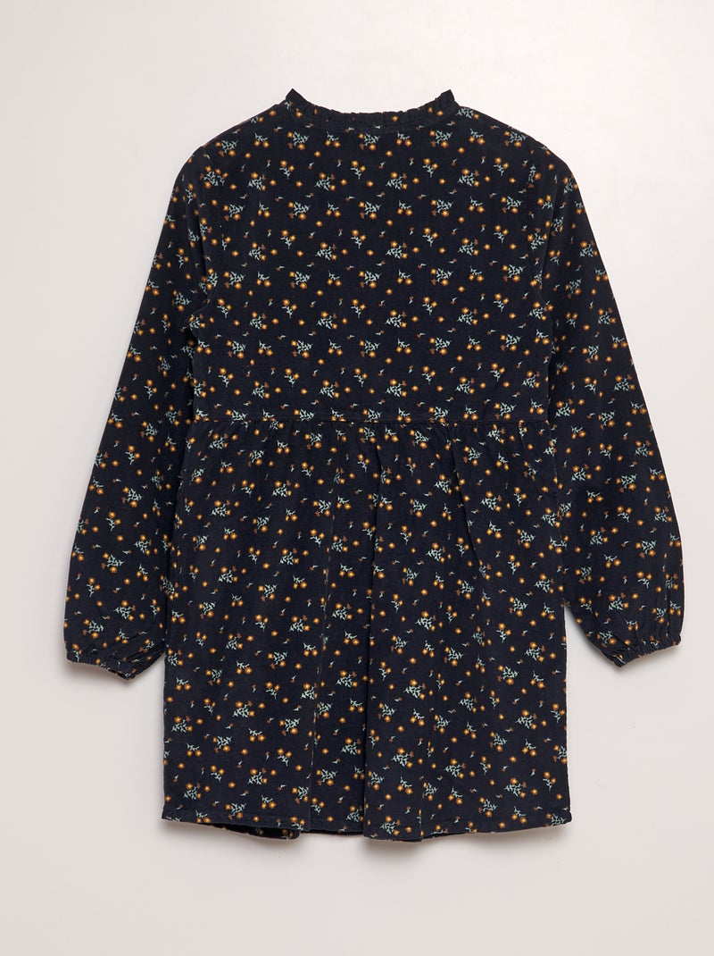 Vestito a fiori in velluto BLU - Kiabi