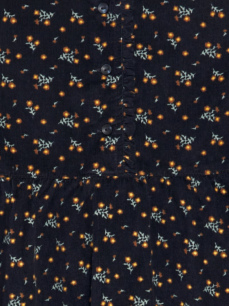 Vestito a fiori in velluto BLU - Kiabi