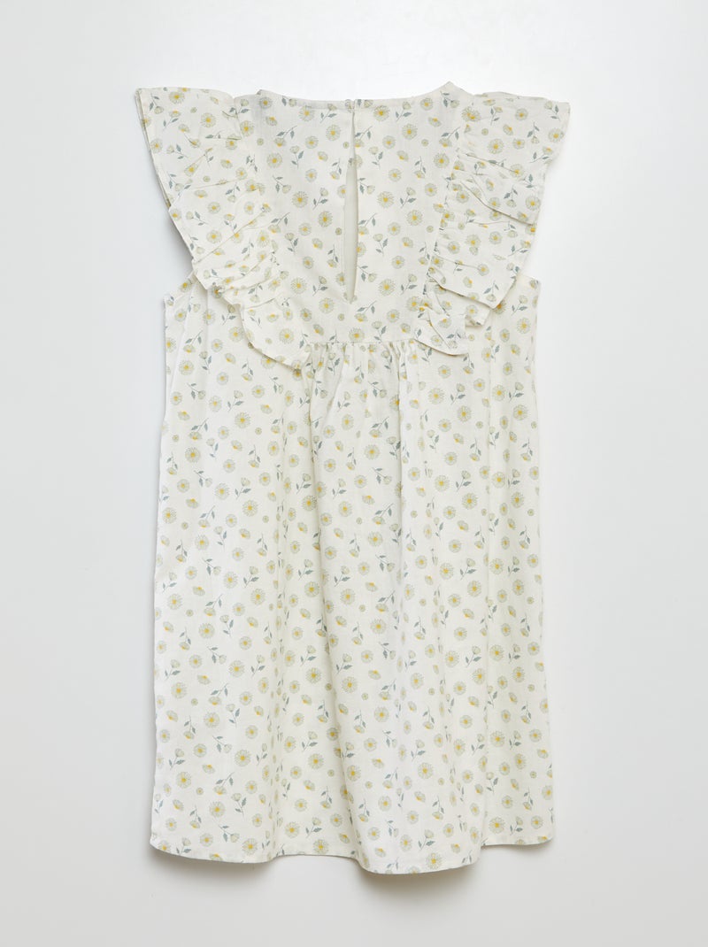 Vestito a maniche corte con dettagli volant BIANCO - Kiabi
