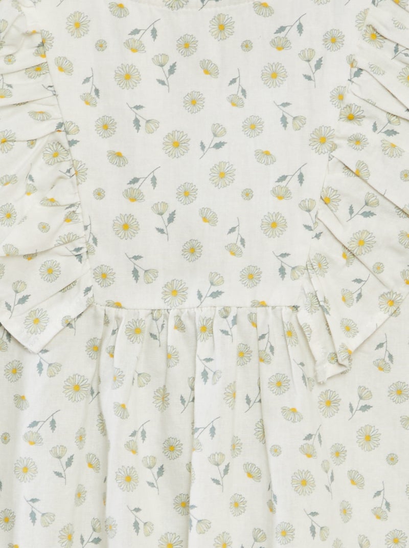 Vestito a maniche corte con dettagli volant BIANCO - Kiabi