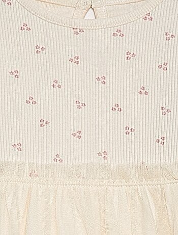 Vestito a maniche corte con fondo in tulle