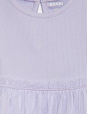 Vestito a maniche corte con fondo in tulle