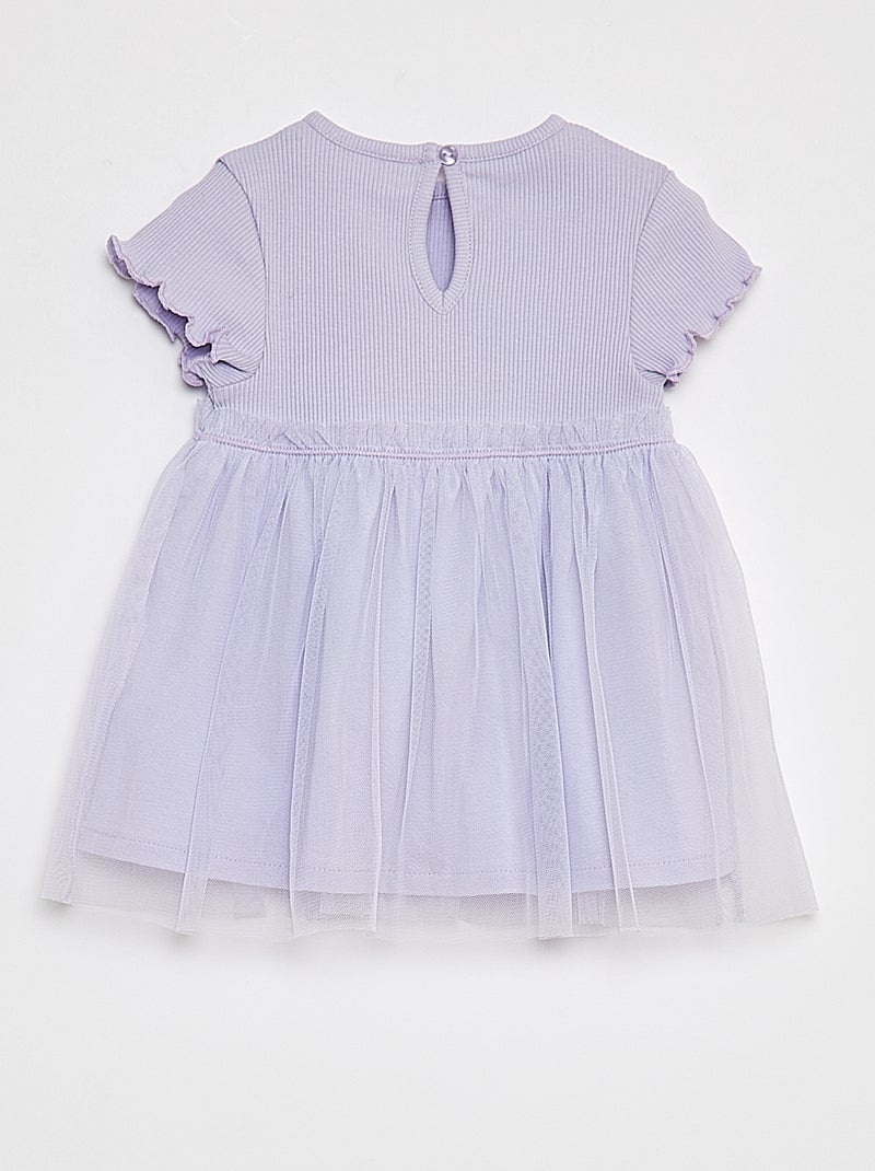 Vestito a maniche corte con fondo in tulle VIOLA - Kiabi