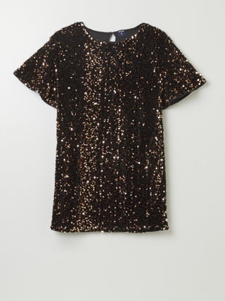 Vestito a maniche corte con lustrini