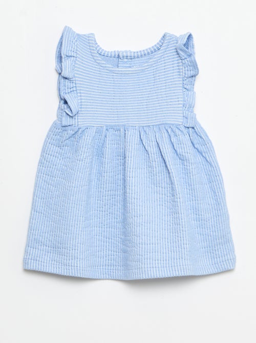 Vestito a maniche corte in maglia a costine - Kiabi