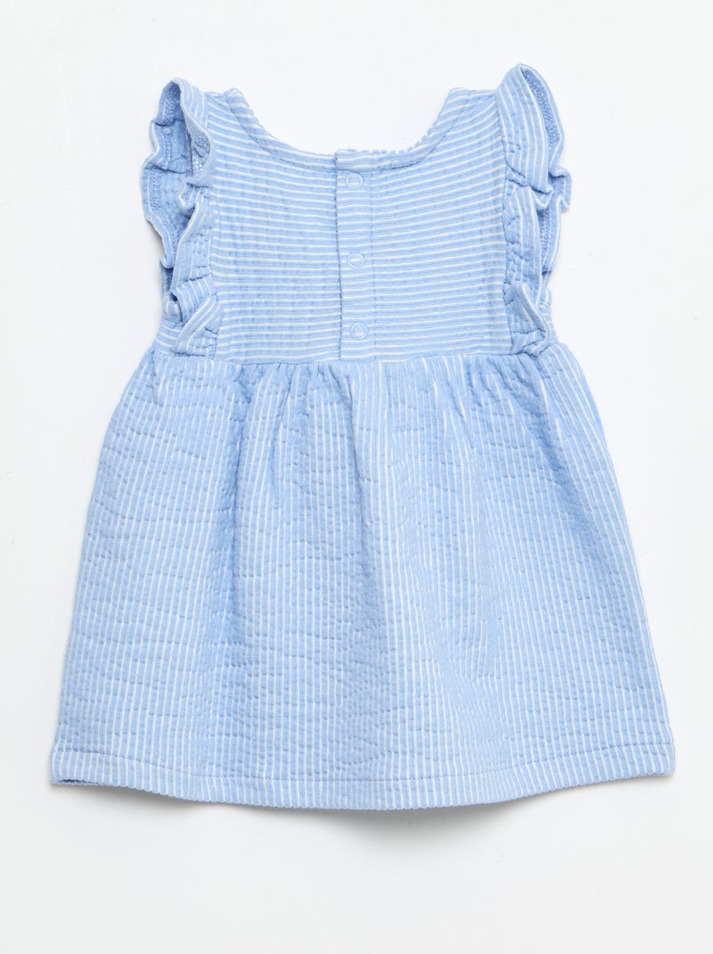 Vestito a maniche corte in maglia a costine Blu - Kiabi