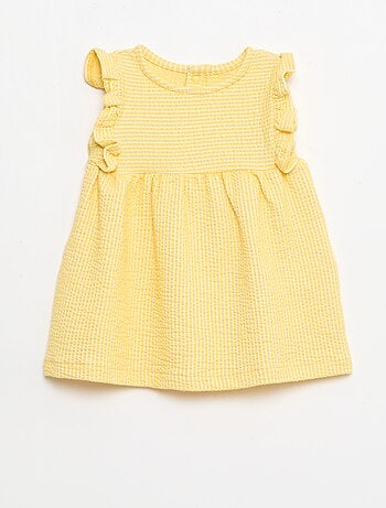 Vestito a maniche corte in maglia a costine