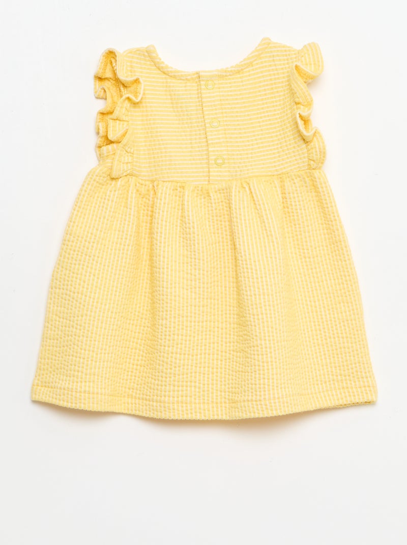 Vestito a maniche corte in maglia a costine Giallo - Kiabi