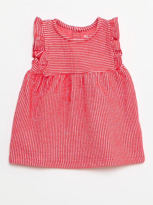 Vestito a maniche corte in maglia a costine - Kiabi