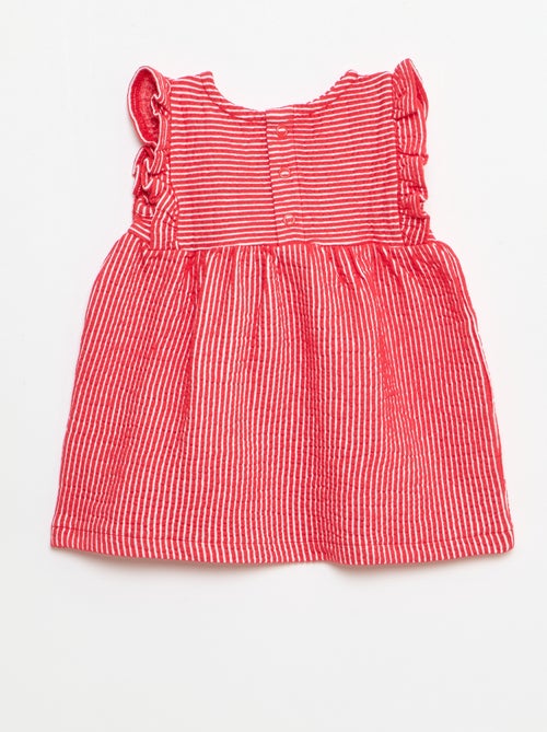 Vestito a maniche corte in maglia a costine - Kiabi