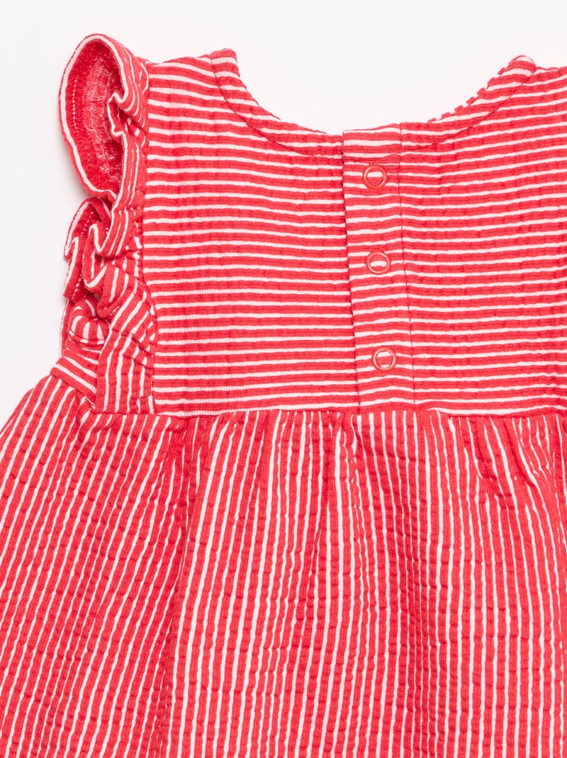 Vestito a maniche corte in maglia a costine Rosso - Kiabi
