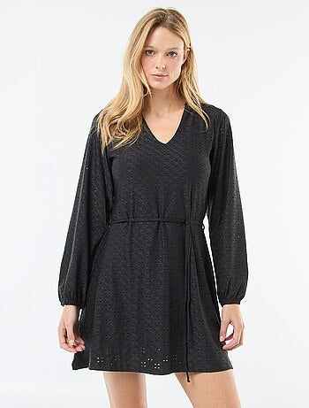 Vestito a maniche lunghe con ricami in sangallo 'JDY'