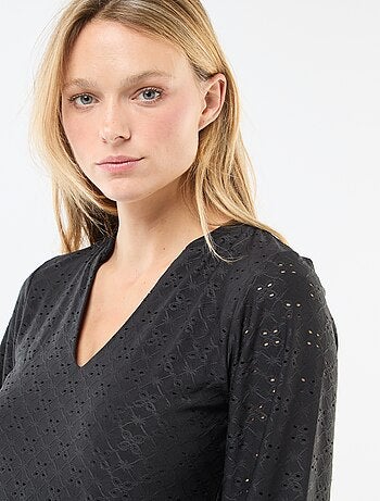 Vestito a maniche lunghe con ricami in sangallo 'JDY'