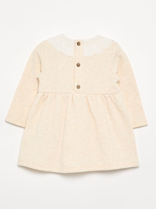 Vestito a maniche lunghe in felpa con colletto ricamato - Kiabi