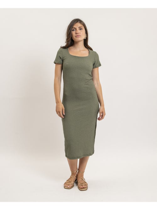 Vestito a mezza lunghezza aderente goffrato IENA - Kiabi