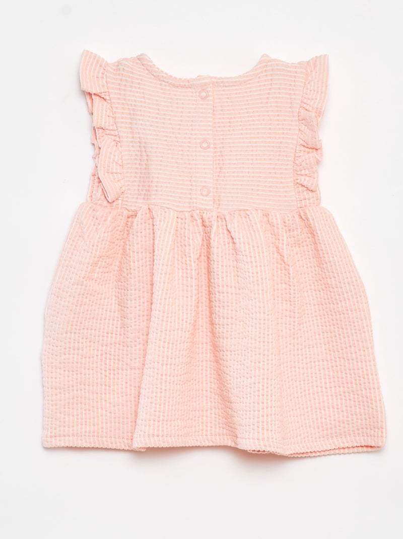 Vestito a righe in seersucker Rosa - Kiabi