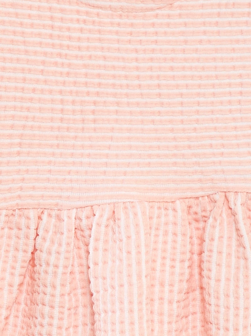 Vestito a righe in seersucker Rosa - Kiabi