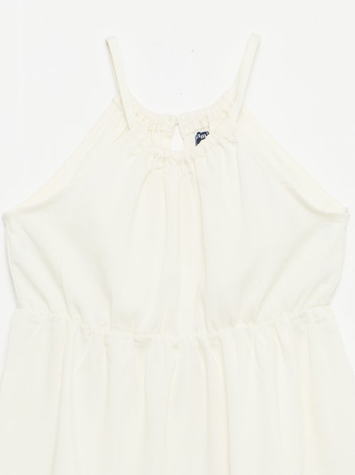 Vestito a tinta unita con spalline e balze - Kiabi