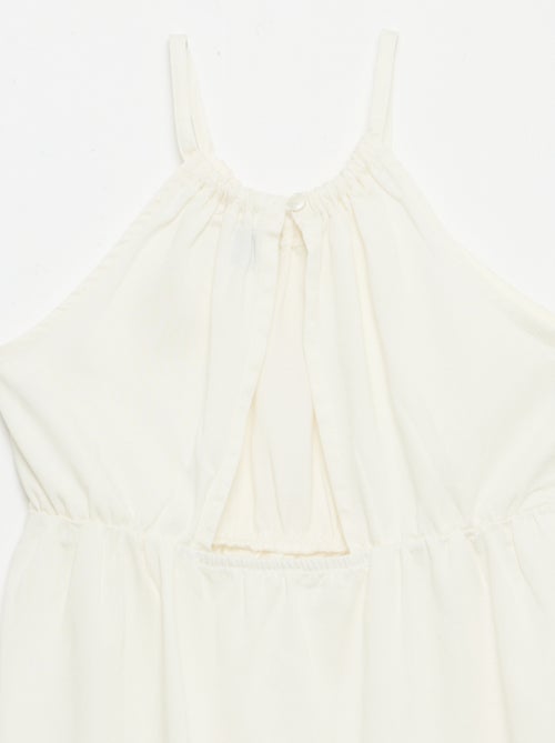 Vestito a tinta unita con spalline e balze - Kiabi