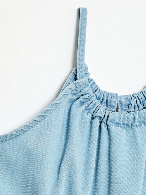 Vestito a tinta unita con spalline e balze - Kiabi